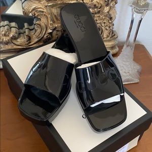 NIB Gucci Black Rubber Slide Sandal 11 / 41